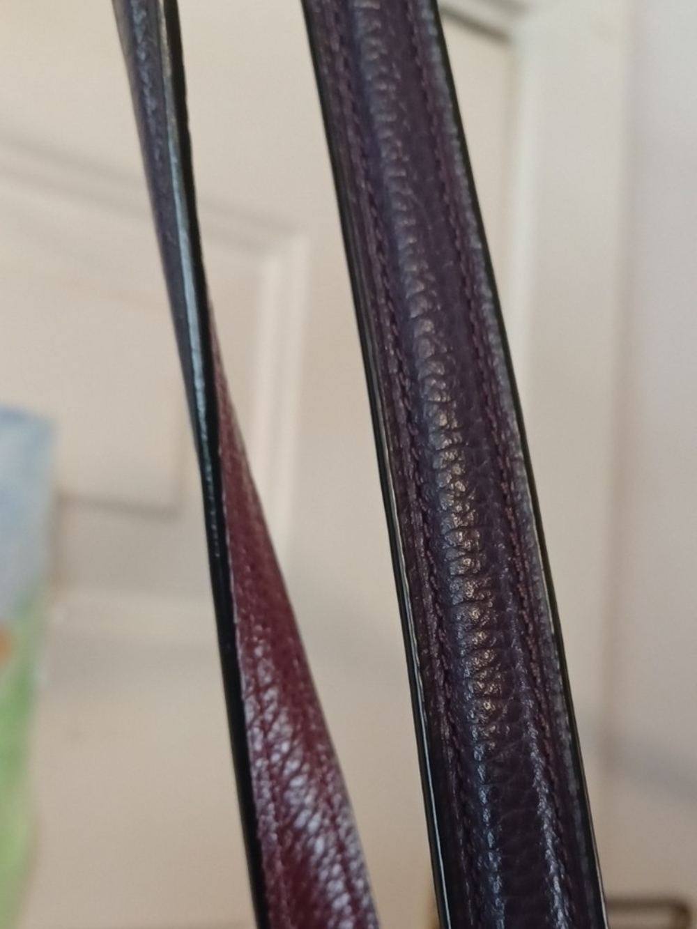 Coach Burgundy Leather Tote Navy Trim and Pink Accent Hangtags Shoulder Purse - Picture 14 of 16